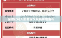 保险让利入账解析，含义、影响全解读