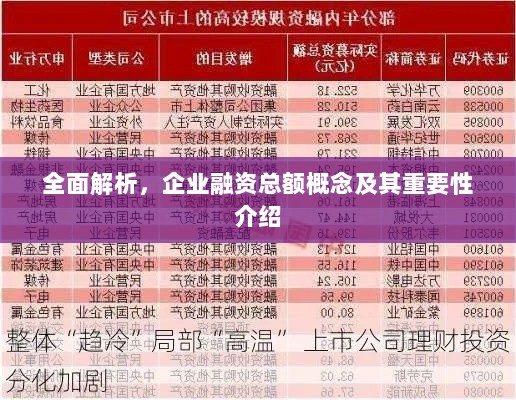 全面解析,企业融资总额概念及其重要性介绍-图1 全面解析,企业融资总额概念及其重要性介绍-图1