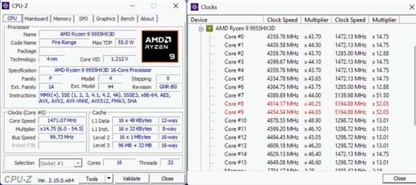 AMD锐龙9 9955HX3D测试成绩大曝光,单核性能惊艳表现-图1 AMD锐龙9 9955HX3D测试成绩大曝光,单核性能惊艳表现-图1
