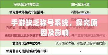 手游缺乏称号系统,探究原因及影响-图1 手游缺乏称号系统,探究原因及影响-图1
