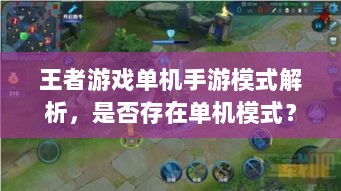 王者游戏单机手游模式解析，是否存在单机模式？-图1