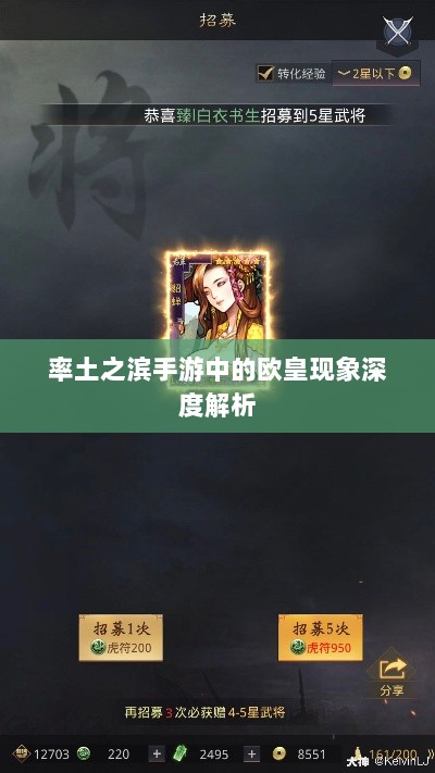 率土之滨手游中的欧皇现象深度解析-图1 率土之滨手游中的欧皇现象深度解析-图1