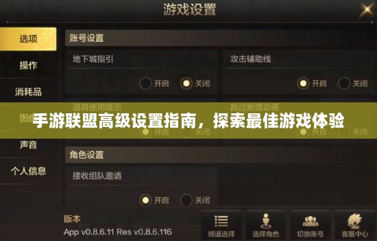 手游联盟高级设置指南，探索最佳游戏体验-图1