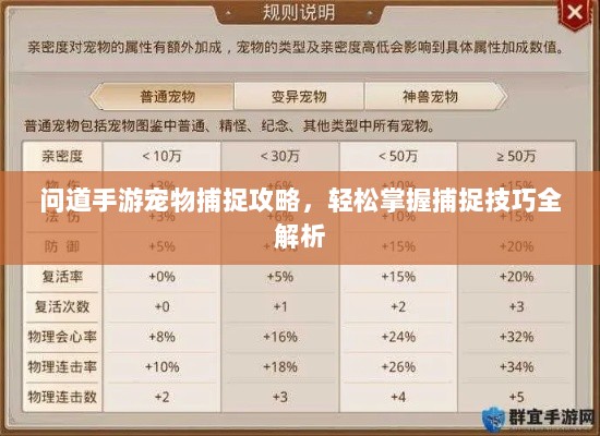 问道手游宠物捕捉攻略，轻松掌握捕捉技巧全解析-图1