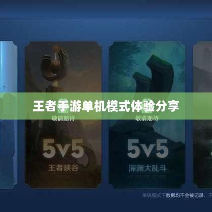王者手游单机模式体验分享-图1 王者手游单机模式体验分享-图1