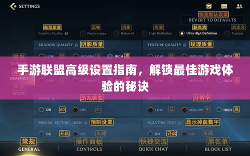 手游联盟高级设置指南，解锁最佳游戏体验的秘诀-图1