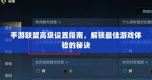 手游联盟高级设置指南，解锁最佳游戏体验的秘诀-图1