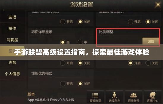 手游联盟高级设置指南，探索最佳游戏体验-图1