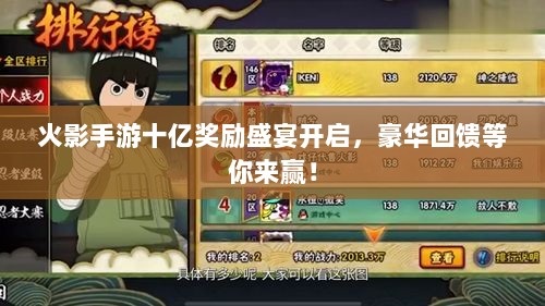火影手游十亿奖励盛宴开启，豪华回馈等你来赢！-图1