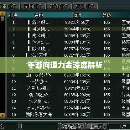 手游问道力金深度解析-图1