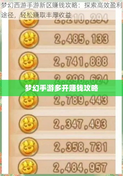 梦幻手游多开赚钱攻略，打造游戏财富之路的秘籍！-图1