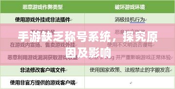 手游缺乏称号系统,探究原因及影响-图1 手游缺乏称号系统,探究原因及影响-图1