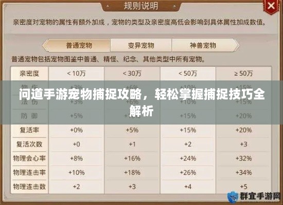 问道手游宠物捕捉攻略，轻松掌握捕捉技巧全解析-图1
