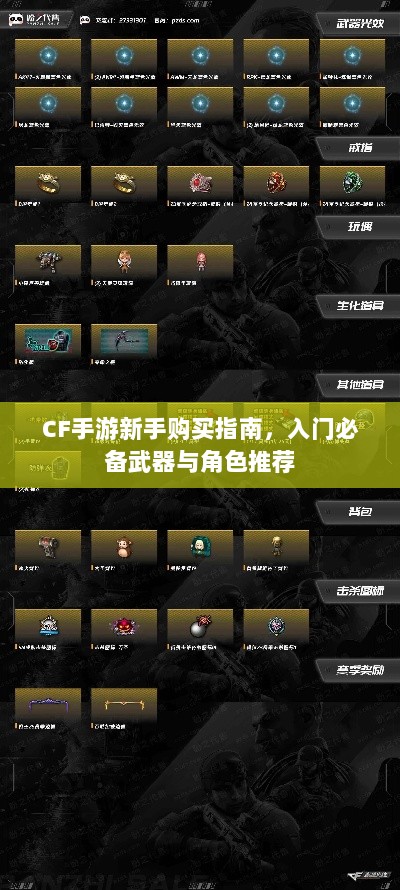 CF手游新手购买指南，入门必备武器与角色推荐-图1
