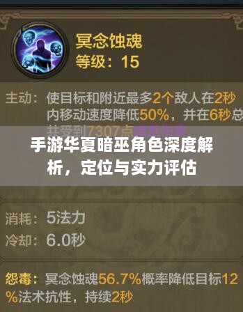 手游华夏暗巫角色深度解析，定位与实力评估-图1
