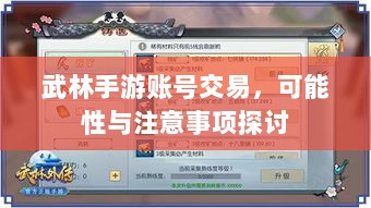 武林手游账号交易，可能性与注意事项探讨-图1