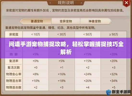 问道手游宠物捕捉攻略，轻松掌握捕捉技巧全解析-图1