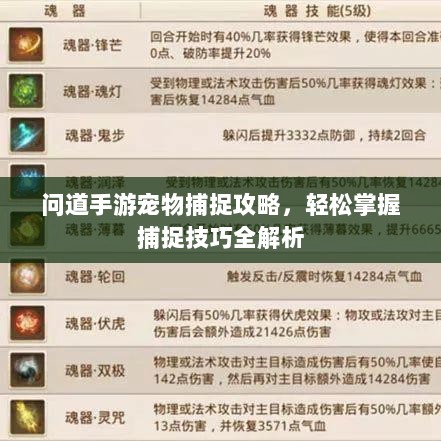 问道手游宠物捕捉攻略，轻松掌握捕捉技巧全解析-图1