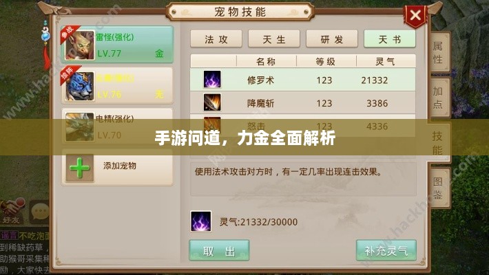 手游问道，力金全面解析-图1