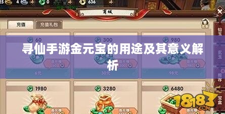 寻仙手游金元宝的用途及其意义解析-图1