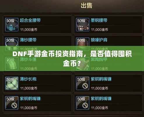 DNF手游金币投资指南，是否值得囤积金币？-图1