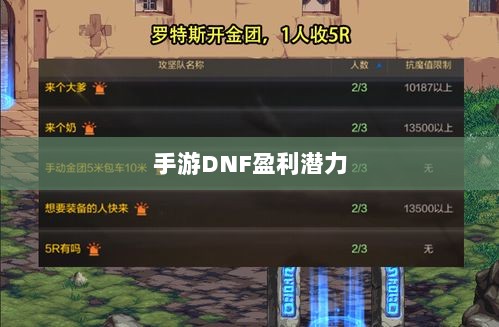 手游DNF的盈利潜力与策略探讨-图1