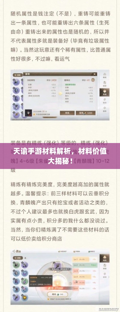 天谕手游材料解析，材料价值大揭秘！-图1