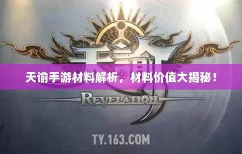 天谕手游材料解析，材料价值大揭秘！-图1