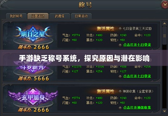 手游缺乏称号系统，探究原因与潜在影响-图1