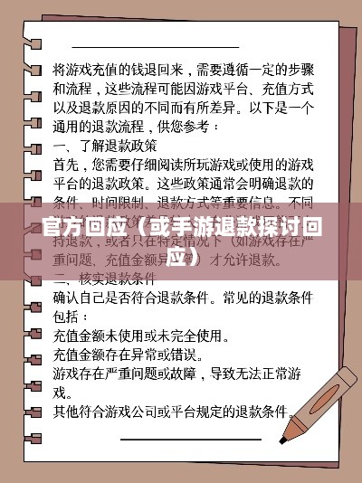 关于手游退款政策的探讨,官方回应问道手游是否可以退款-图1 关于手游退款政策的探讨,官方回应问道手游是否可以退款-图1