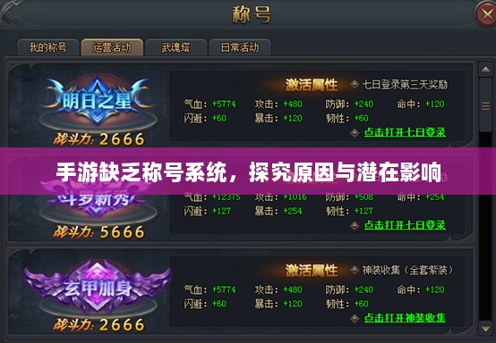 手游缺乏称号系统，探究原因与潜在影响-图1