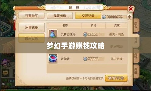 梦幻手游69级赚钱攻略，玩转游戏经济，轻松实现丰厚收益！-图1