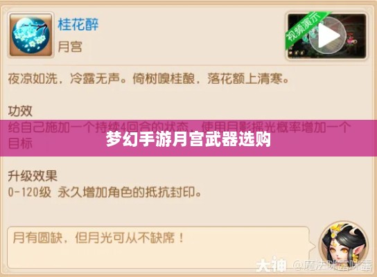 梦幻手游月宫武器选购攻略-图1 梦幻手游月宫武器选购攻略-图1