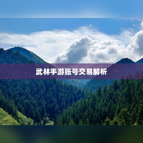武林手游账号交易解析,可能性与注意事项探讨-图1 武林手游账号交易解析,可能性与注意事项探讨-图1