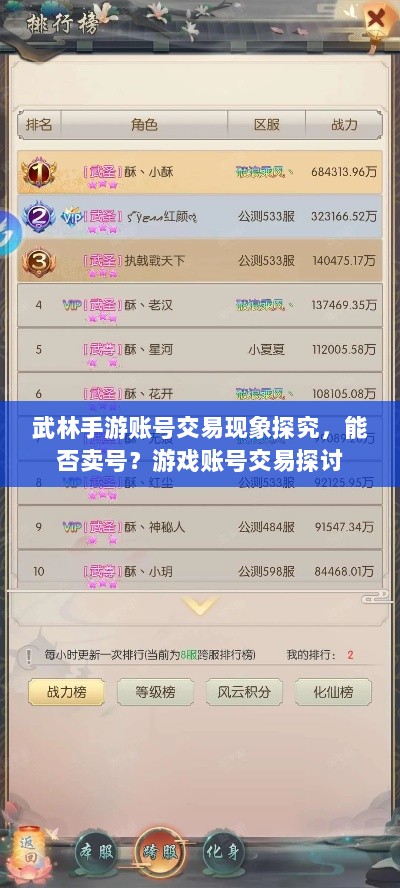 武林手游账号交易现象探究,能否卖号?游戏账号交易探讨-图1 武林手游账号交易现象探究,能否卖号?游戏账号交易探讨-图1