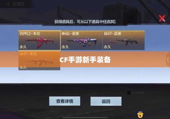 CF手游新手装备与道具购买指南-图1 CF手游新手装备与道具购买指南-图1