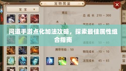 问道手游点化加法攻略,探索最佳属性组合指南-图1 问道手游点化加法攻略,探索最佳属性组合指南-图1