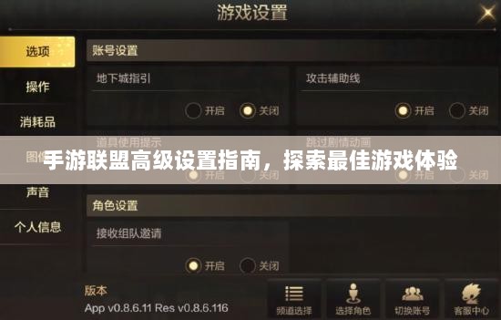 手游联盟高级设置指南，探索最佳游戏体验-图1