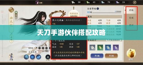 天刀手游伙伴搭配攻略,最佳伙伴组合选择指南-图1 天刀手游伙伴搭配攻略,最佳伙伴组合选择指南-图1