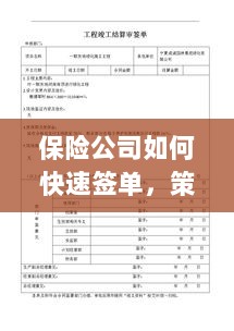 保险公司快速签单策略与实践指南-图1