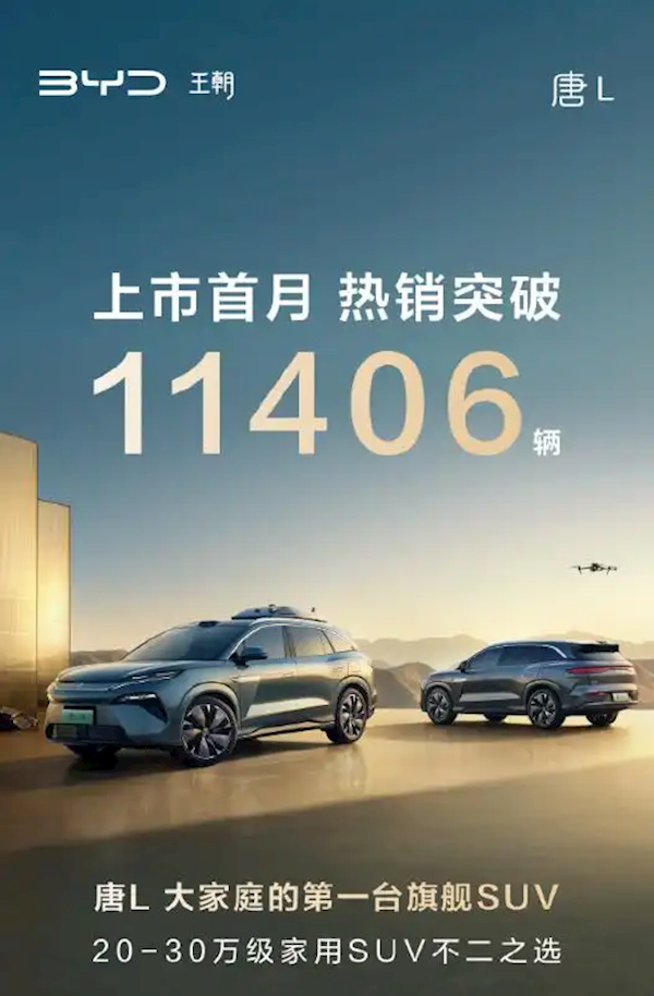 首搭兆瓦闪充技术,比亚迪汉L和唐L新车型上市首月销量突破万台大关-图2 首搭兆瓦闪充技术,比亚迪汉L和唐L新车型上市首月销量突破万台大关-图2