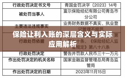 保险让利入账深度解读,含义、应用与实效解析-图1 保险让利入账深度解读,含义、应用与实效解析-图1