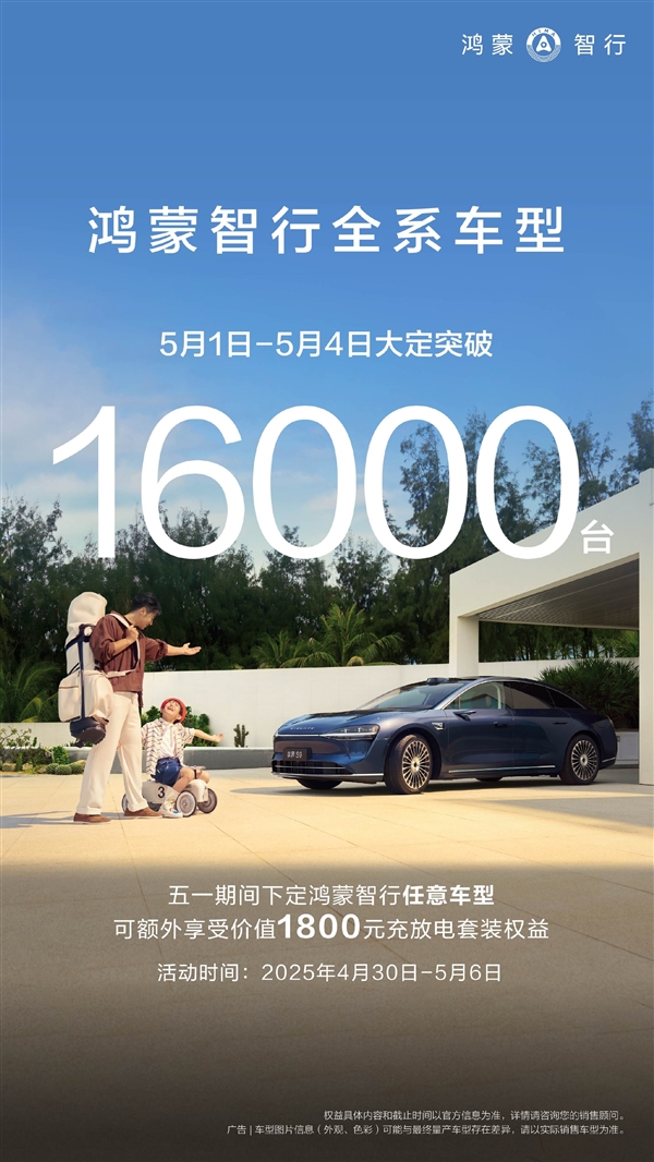 假期战神！鸿蒙智行五一假期大定超2万台，同比翻倍增长-图4