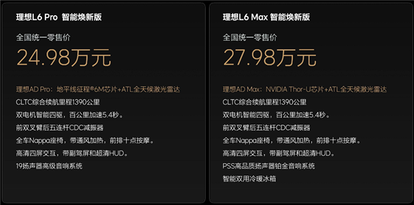 焕新版理想L6全系配备激光雷达上市,起售价24.98万-图2 焕新版理想L6全系配备激光雷达上市,起售价24.98万-图2