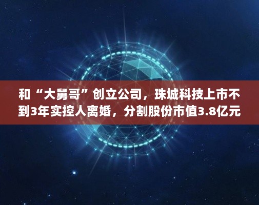 珠城科技实控人离婚，股份分割市值达3.8亿元，与大舅哥共同创立公司历程揭秘-图1