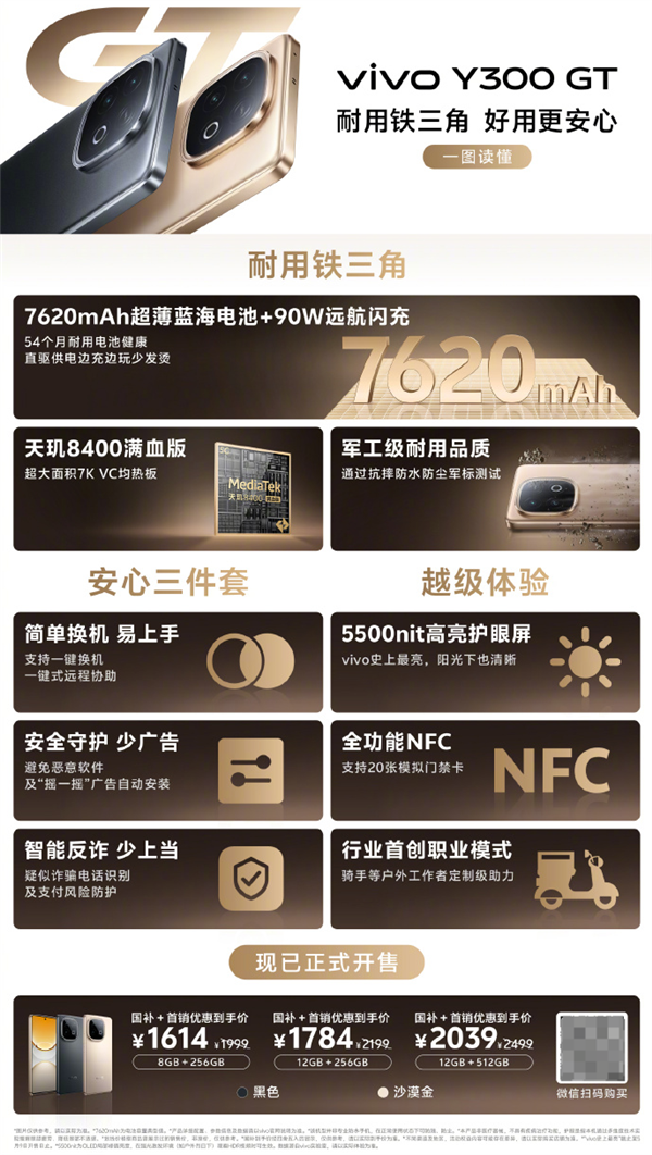 vivo Y300 GT搭载史上最大电池容量7620mAh,国补价开售起至少节省1614元起-图6 vivo Y300 GT搭载史上最大电池容量7620mAh,国补价开售起至少节省1614元起-图6