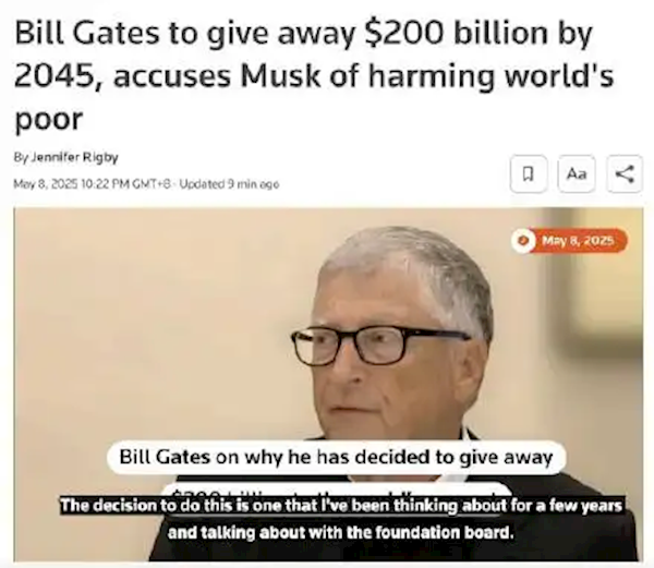 盖茨猛烈批评马斯克损害穷人，马斯克回应称盖茨为骗子，一场巨额捐赠引发的争议风波-图1