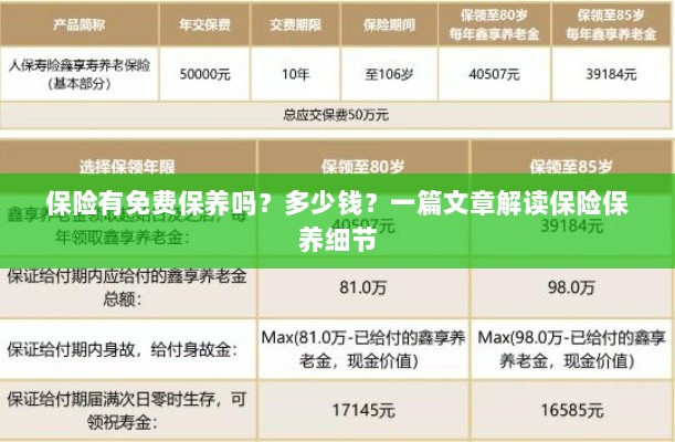 解读保险保养细节，免费保养政策与费用解析-图1