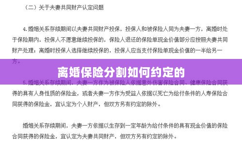 离婚保险分割约定详解-图1 离婚保险分割约定详解-图1