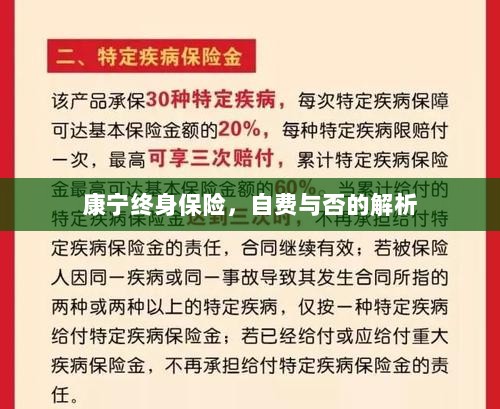 康宁终身保险,自费与否的详解-图1 康宁终身保险,自费与否的详解-图1